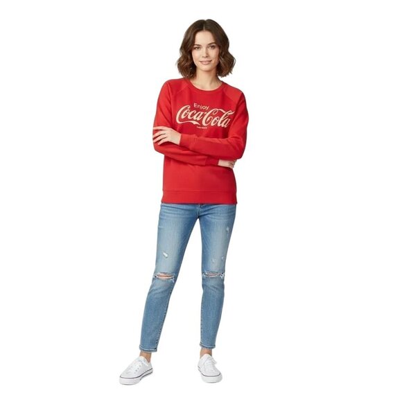 Lucky Brand Sweaters - Lucky Brand Women's Coca-Cola Graphic Print Red Long Sleeve Sweater Size Medium